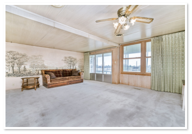 living room of our rental house