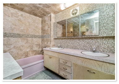 one of the bathrooms in our rental home