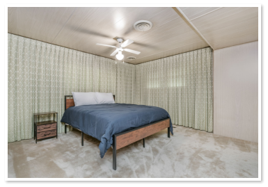 one of the bedrooms in our rental home