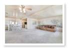 living room and kitchen table of our rental house